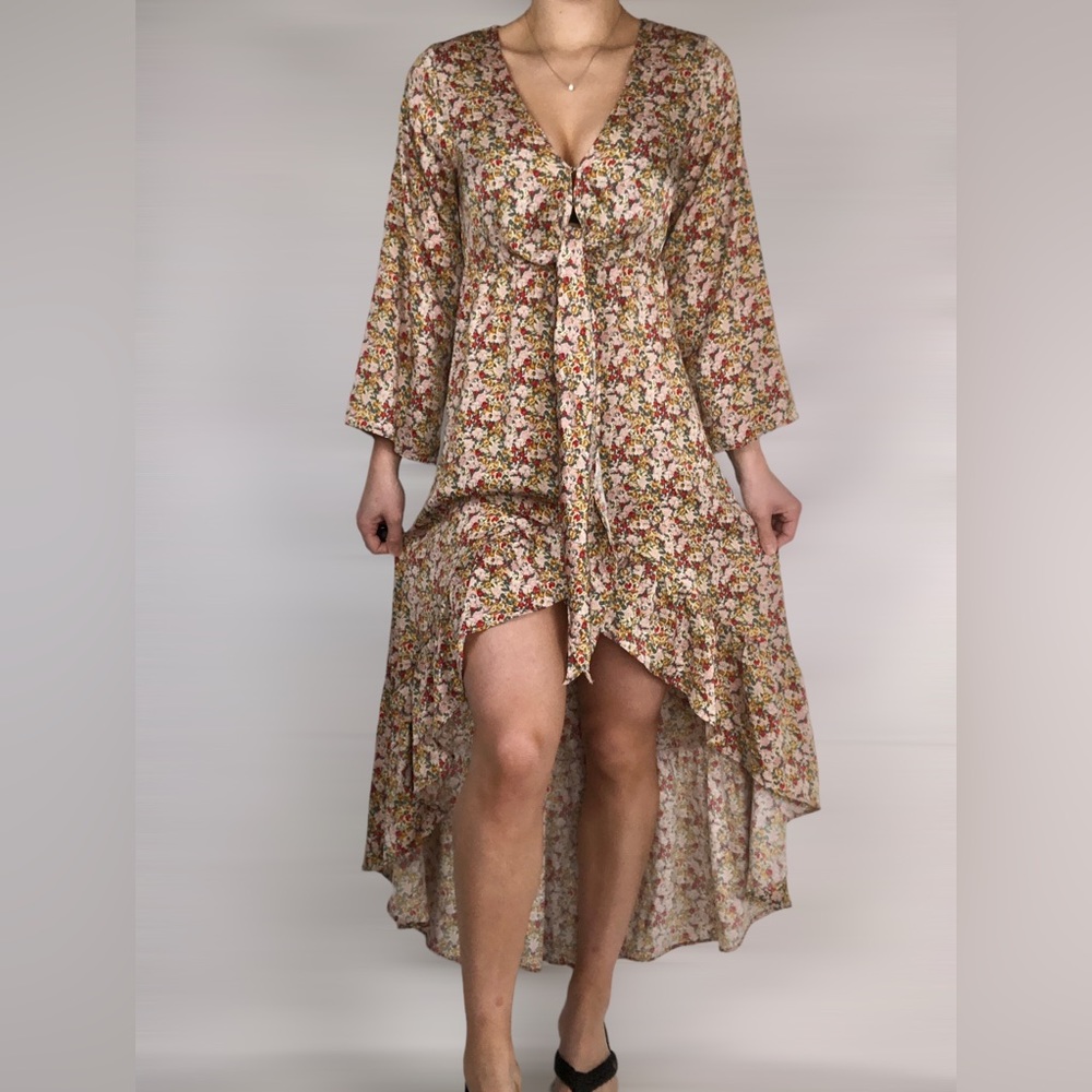 NWT BuddyLove Liza‎ High-Low Tie Front Dress in Orchard